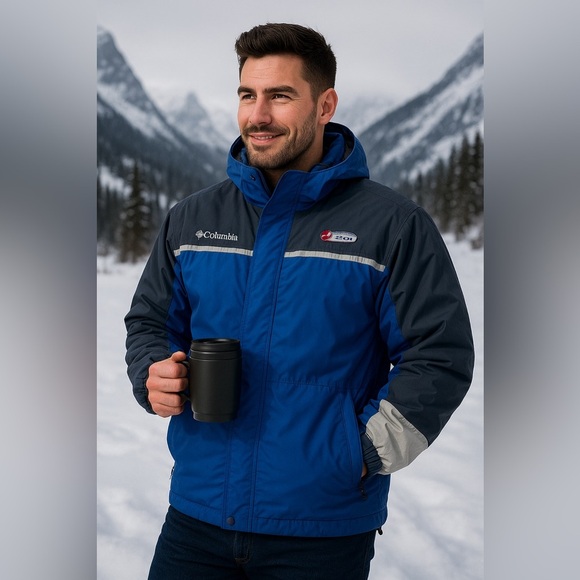 Columbia Men's Interchange Ski Jacket XL Blue and Gray Winter shell-Outdoor Coat - Picture 16 of 16